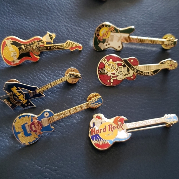 6 piece set of Hard Rock Cafe Guitar pins/Excell - Picture 1 of 7